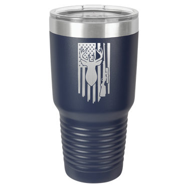 Deer-Gun-Flag Design Tumbler